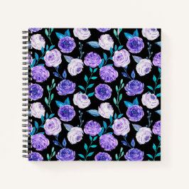 Cuaderno Elegante acuarela Purple Floral Bouquet |