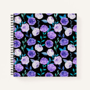 Cuaderno Elegante acuarela Purple Floral Bouquet  