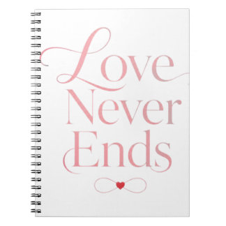 Cuaderno Elegante Amor Nunca Termina Tipografía de Oro Rosa