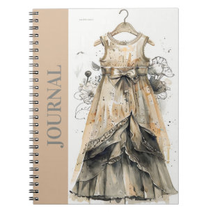 Cuaderno Elegante Antiguo Pequeño Diario de Vestido Negro L