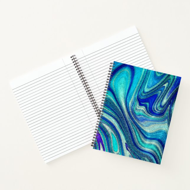 Cuaderno Elegante Aquamarine Paua Rainbow Shell inspirado (Interior)