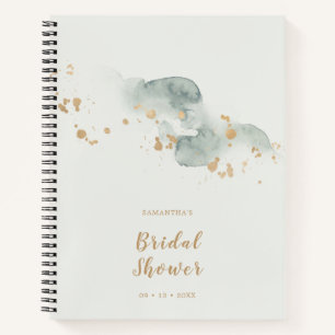 Cuaderno Elegante Aquarela Sage Gold Despedida de Soltera