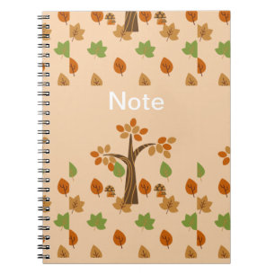 Cuaderno Elegante árbol de otoño y hojas con estilo