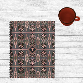 Cuaderno Elegante Art Deco en cobre y negro