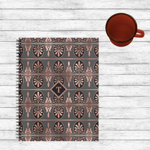 Cuaderno Elegante Art Deco en cobre y negro - Papel gráfico
