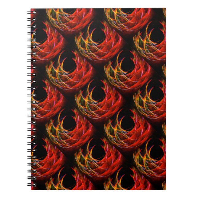 Cuaderno Elegante Arte Abstracto Moderno Boho Patrón #503 (Frente)