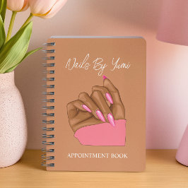 Cuaderno Elegante artista africano americano de uñas manicu