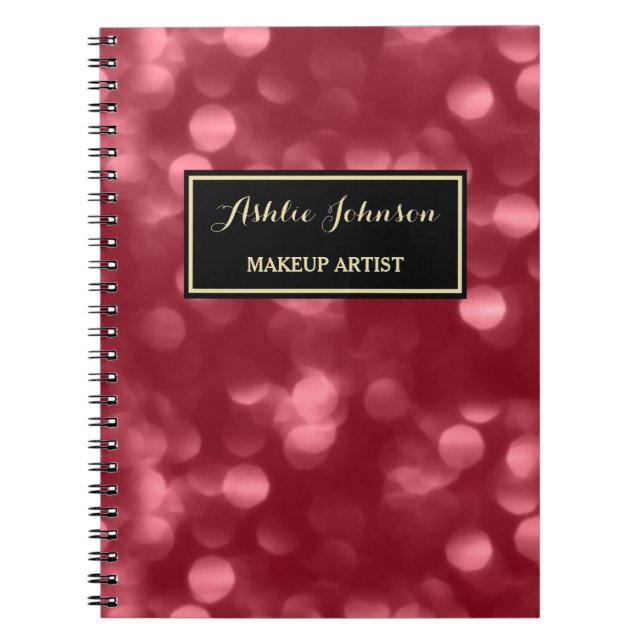 Cuaderno Elegante artista de maquillaje Glamoroso Red Luxe  (Frente)