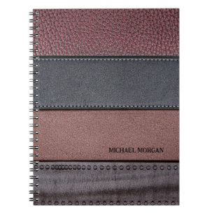 Cuaderno Elegante aspecto de cuero de lujo marrón negro
