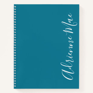 Cuaderno Elegante azul Verde azulado personalizado