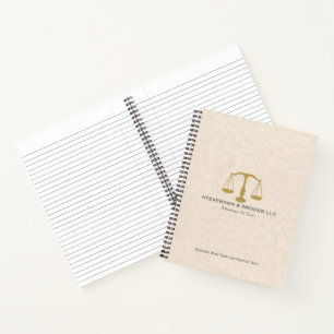 Cuaderno Elegante Beige Linen & Gold Justice Scale