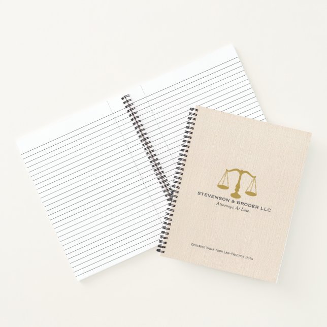 Cuaderno Elegante Beige Linen & Gold Justice Scale (Interior)