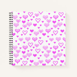 Cuaderno Elegante Bella Artes de patrones de corazones deco