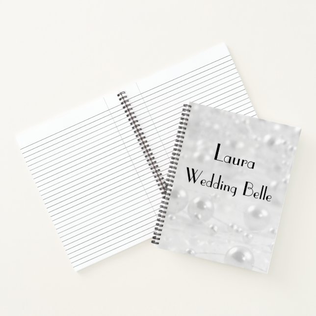 Cuaderno Elegante Belle Boda Gris Gris Personalizado (Interior)