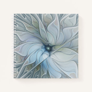 Cuaderno Elegante belleza arte abstracto fractal flor moder