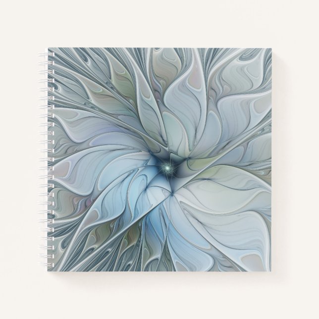 Cuaderno Elegante Belleza Moderna Resumen Flor de Arte Frac (Anverso)