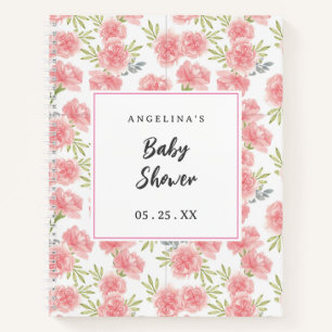 Cuaderno Elegante Bloc de notas Baby Shower con lista de re