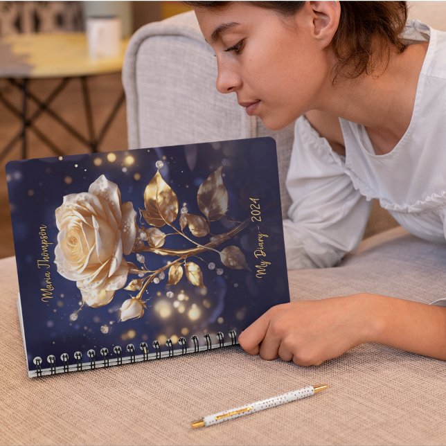 Cuaderno Elegante Bloc de notas con nombre floral personali (Subido por el creador)