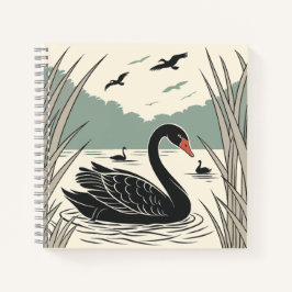 Cuaderno Elegante bloc de notas de cisne negro