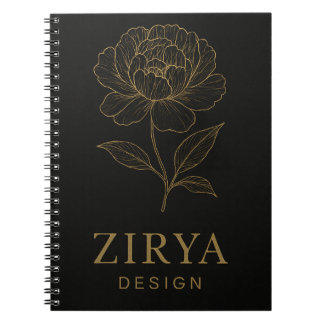 Cuaderno Elegante bloc de notas de flores doradas por Zirya