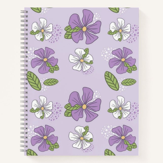 Cuaderno Elegante bloc de notas de impresión floral (Anverso)