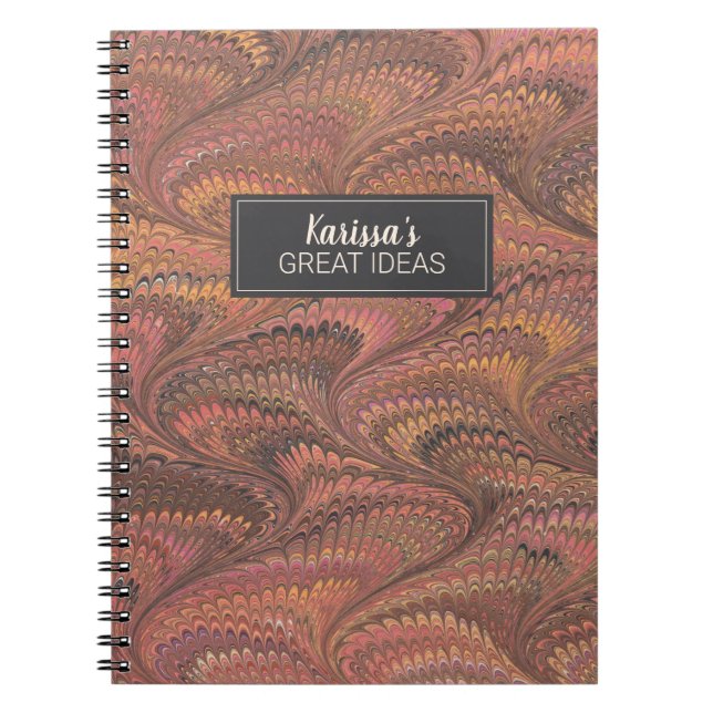 Cuaderno Elegante bloc de notas de mármol rosa (Frente)