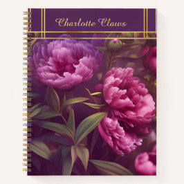 Cuaderno Elegante bloc de notas de Peony personalizado flor