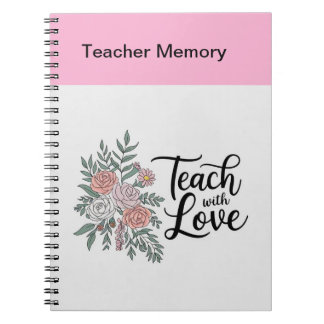 Cuaderno Elegante bloc de notas de profesor de flores