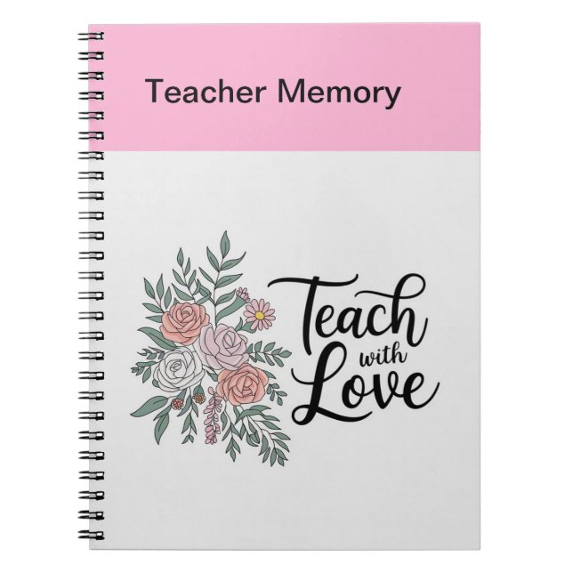 Cuaderno Elegante bloc de notas de profesor de flores (Frente)
