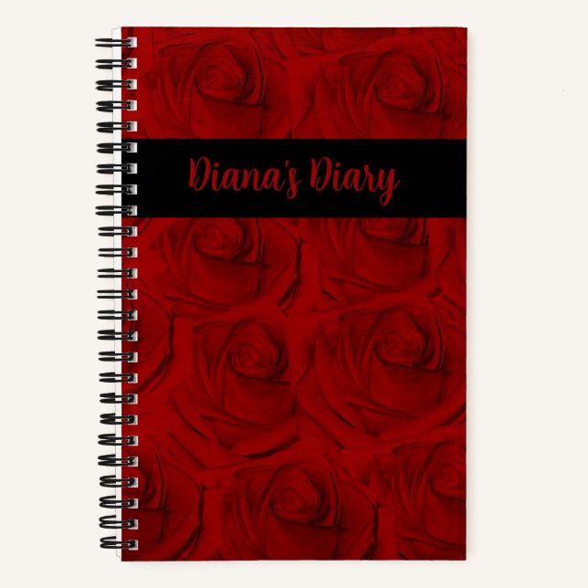 Cuaderno Elegante bloc de notas de rosas rojas (Anverso)