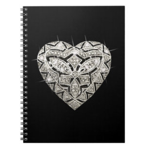 Cuaderno Elegante bloc de notas en espiral cardíaca