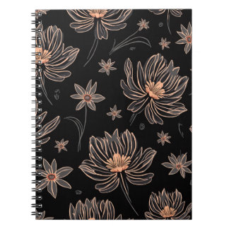Cuaderno Elegante Bloc de notas en espiral de patrones de f