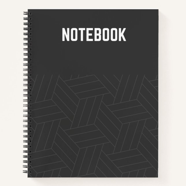 Cuaderno Elegante bloc de notas en espiral negra (Anverso)