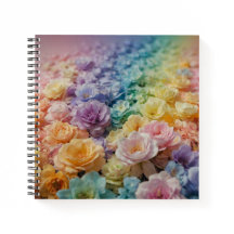 Elegante bloc de notas floral arcoiris único