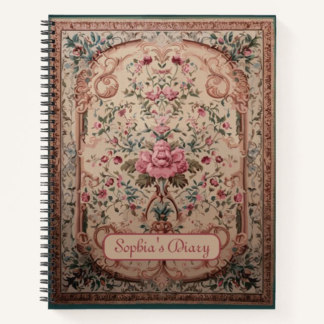 Cuaderno Elegante bloc de notas floral persa (Anverso)