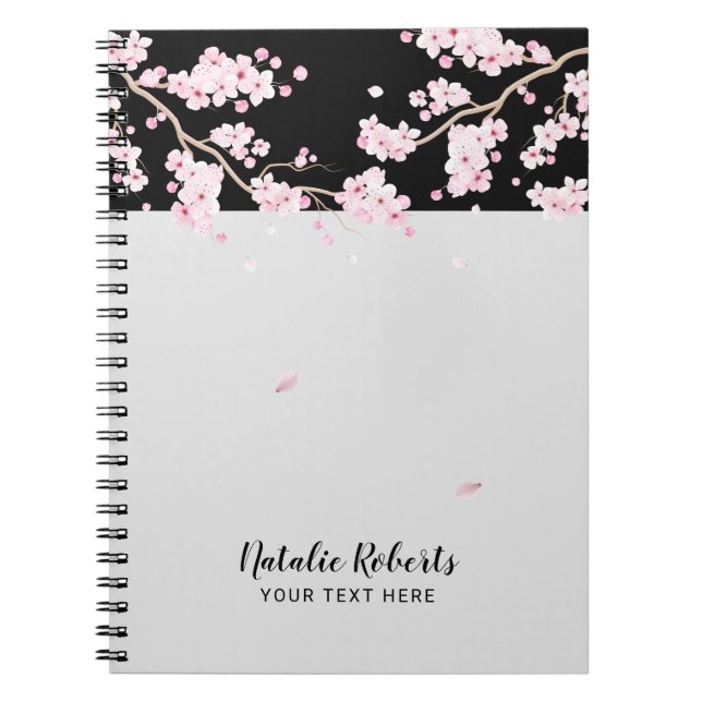 Cuaderno Elegante Bloc de notas florales con flores de cere (Frente)