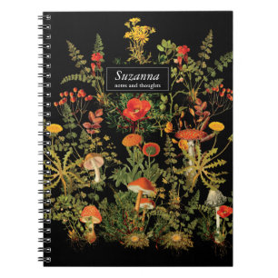 Cuaderno Elegante Bloc de notas para botánicos de Black Flo