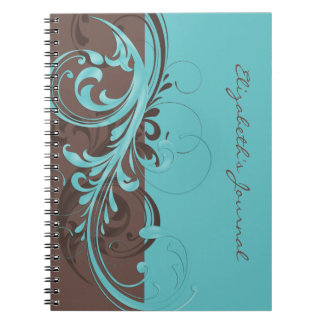 Cuaderno Elegante bloc de notas personalizado de Blue Brown