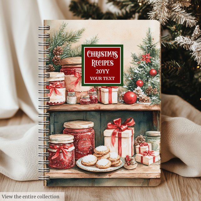 Cuaderno Elegante Bloc De Recetas De Vacaciones Para Regalo (Elegant Holiday Recipe Notebook For Gifting)