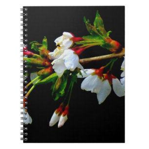 Cuaderno Elegante Blossom blanco blanco negro floreciente