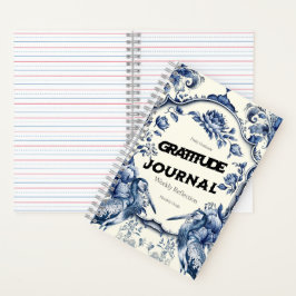 Cuaderno Elegante Blue Chinoiserie Gratitude Journal Cover