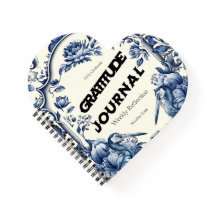 Elegante Blue Chinoiserie Gratitude Journal Cover