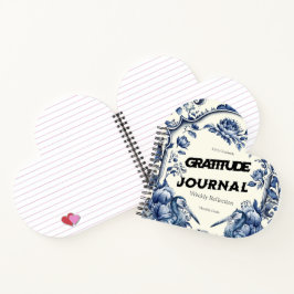Cuaderno Elegante Blue Chinoiserie Gratitude Journal Cover