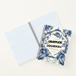 Cuaderno Elegante Blue Chinoiserie Gratitude Journal Cover