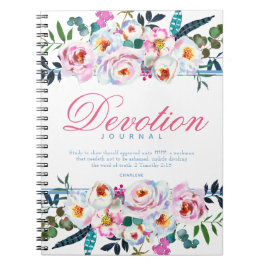 Cuaderno Elegante Blue Floral Named Devotion Journal