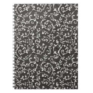 Cuaderno Elegante Boda Abstracta Blanco y Negro