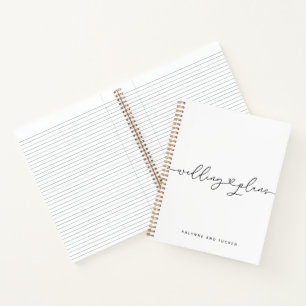 Cuaderno Elegante Boda blanco moderno planea corazón