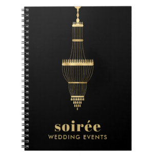 Cuaderno Elegante Boda de candelabro de oro Planner