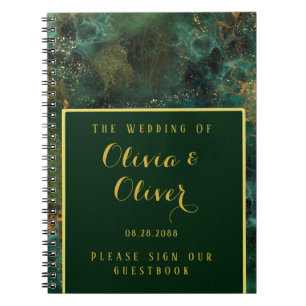 Cuaderno Elegante Boda de Ecologia Verde Esmeralda y Purpur