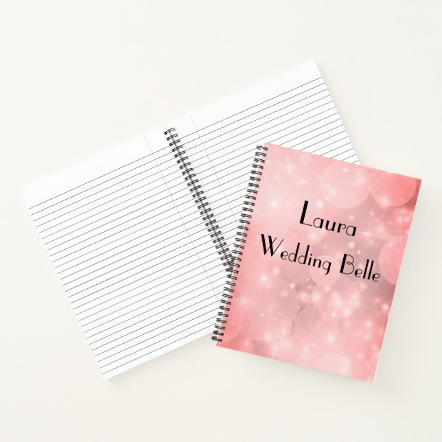 Cuaderno Elegante Boda de espuma rosa personalizada Belle (Interior)